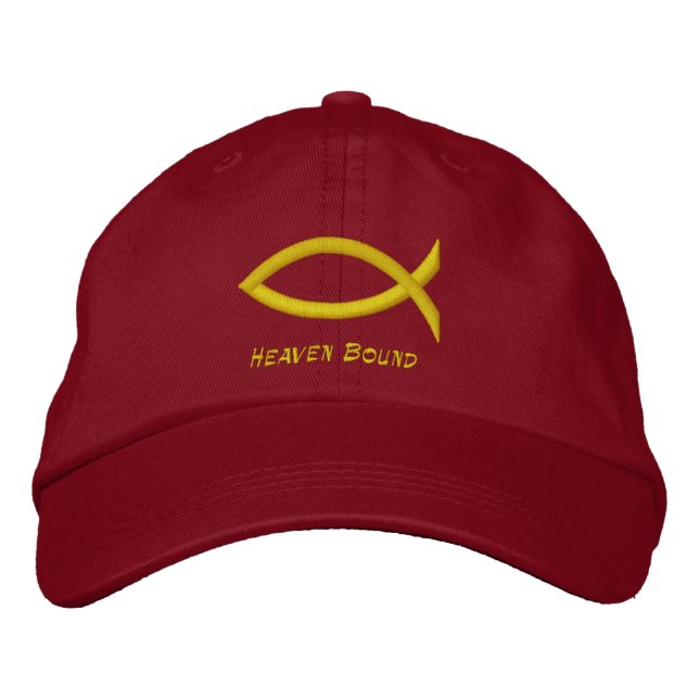 Christian Fish Embroidered Baseball Cap (Front)