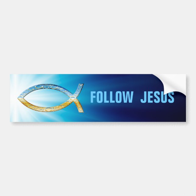 Christian Fish | Follow Jesus Bumper Sticker (Front)