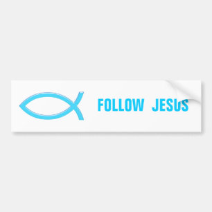 Christian Fish Follow Jesus Bumper Sticker