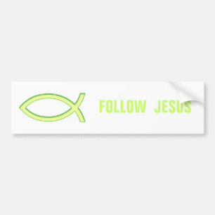 Christian Fish Follow Jesus Bumper Sticker