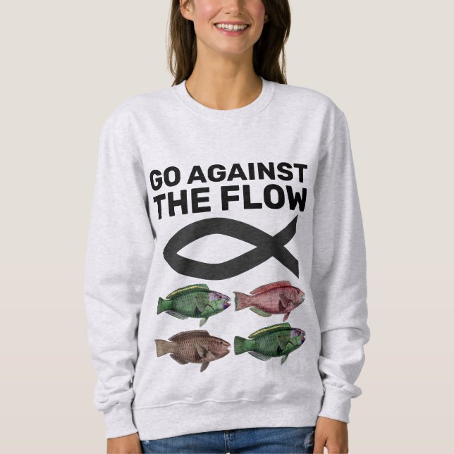 CHRISTIAN FISH GO AGAINST THE FLOW T-shirts (Front)