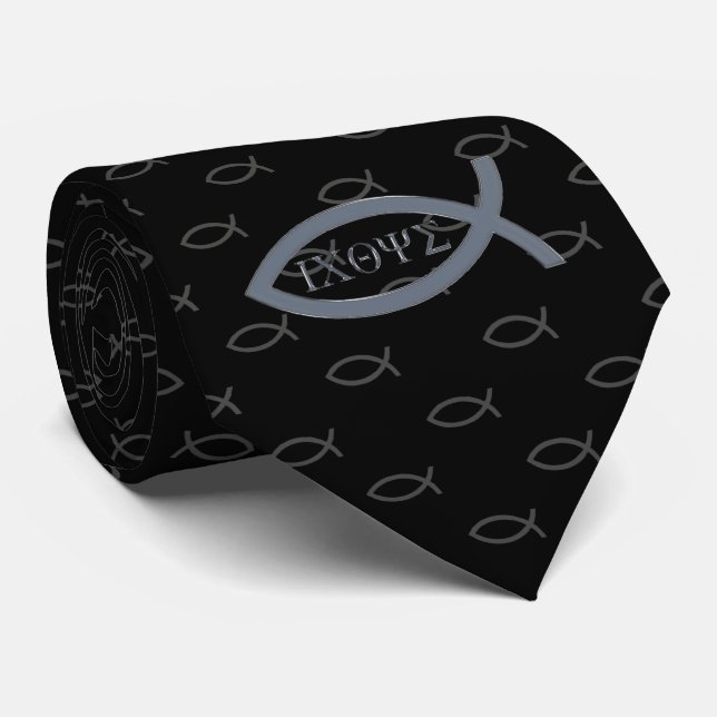 Christian Fish | Ichthys Neck Tie (Rolled)