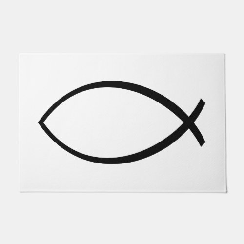 Christian Fish Ichthys Symbol Doormat