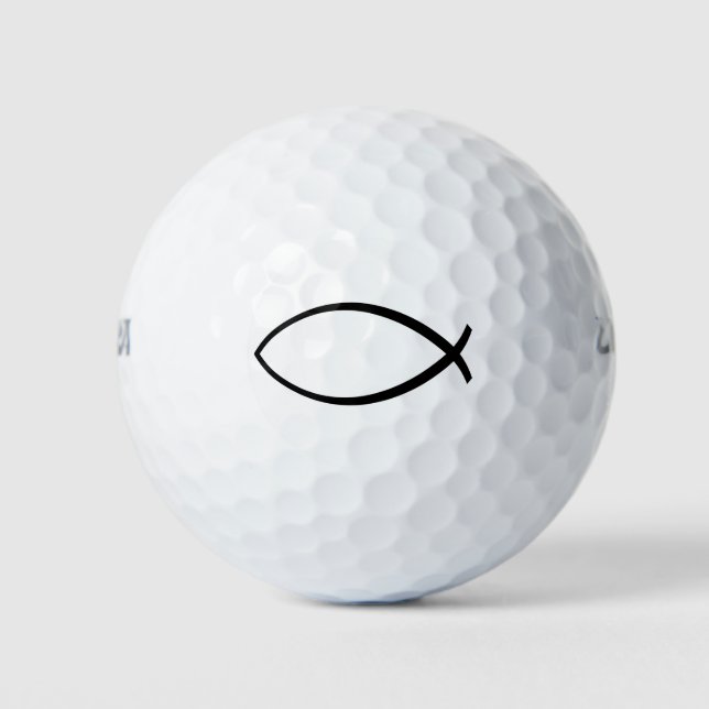 Christian Fish (Ichthys) Symbol Golf Balls (Front)