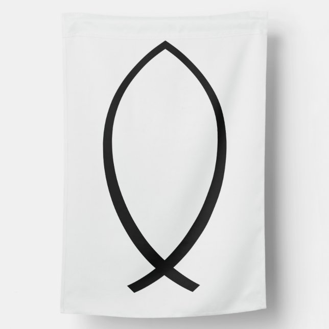 Christian Fish (Ichthys) Symbol House Flag (Back)