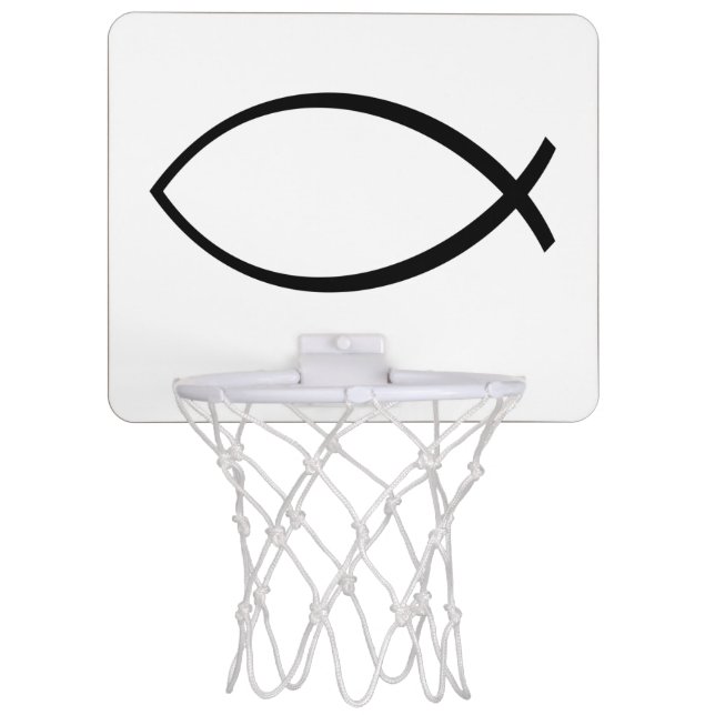 Christian Fish (Ichthys) Symbol Mini Basketball Hoop (Front)