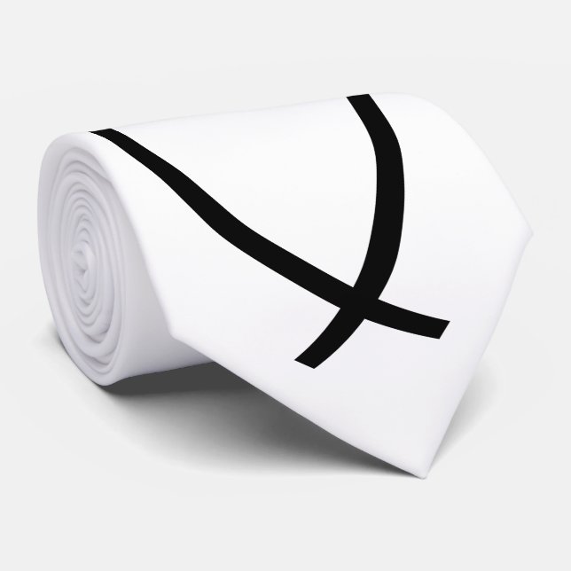 Christian Fish (Ichthys) Symbol Neck Tie (Rolled)