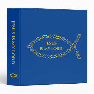 Christian Fish Jesus is my Lord Scrapbook 3 Ring Binder