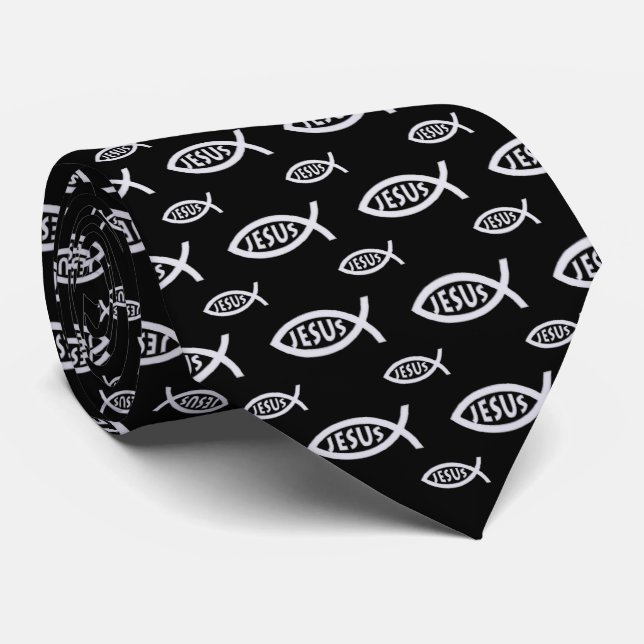 Christian Fish | Jesus Neck Tie (Rolled)