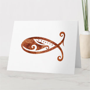 Christian Fish Maori Style Brown Tattoo Gift Idea' Sticker