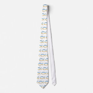Christian Fish Sky & Ground Neck Tie