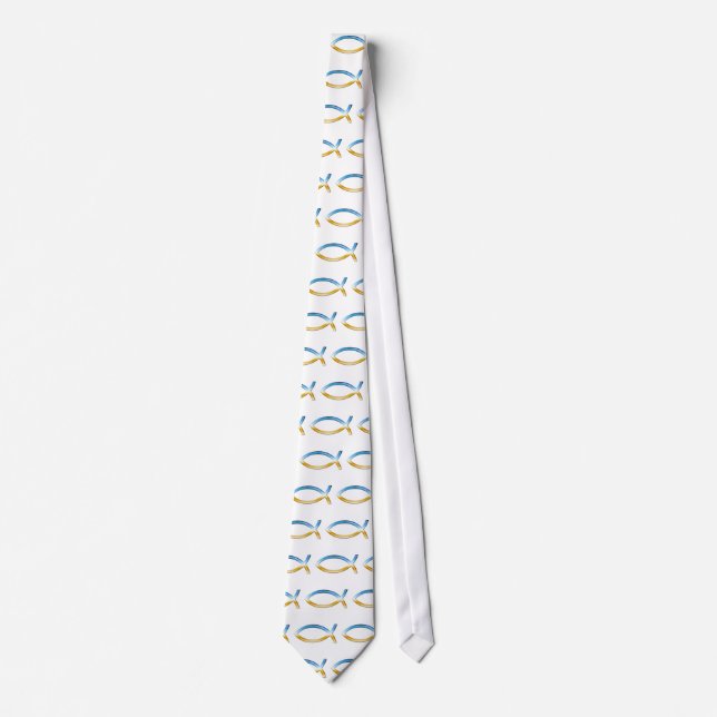 Christian Fish  Sky & Ground Neck Tie (Front)