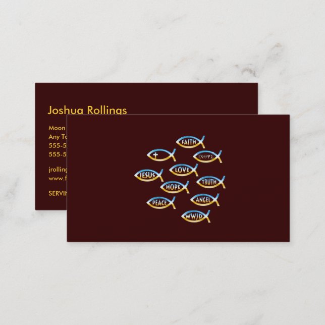 Christian | Fish Symbol Business Card (Front/Back)
