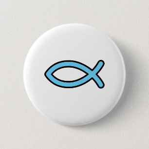 Christian Fish Symbol Button