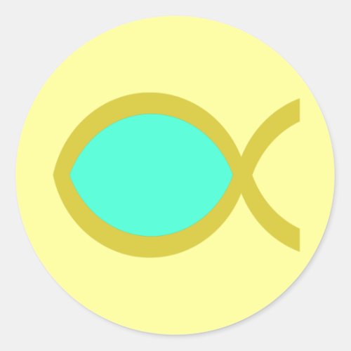 Christian Fish Symbol Classic Round Sticker