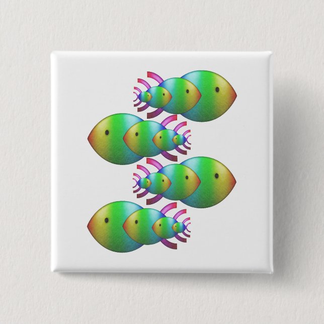 Christian Fish Symbol Families Pinback Button (Front)