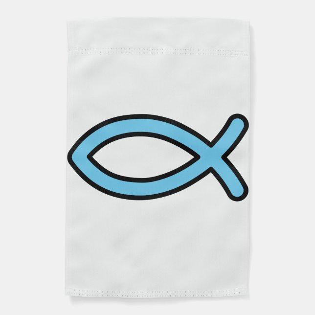 Christian Fish Symbol Garden Flag (Front)