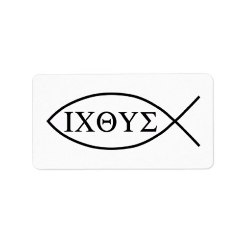 Christian fish symbol ICHTHYS or ICHTHUS Label