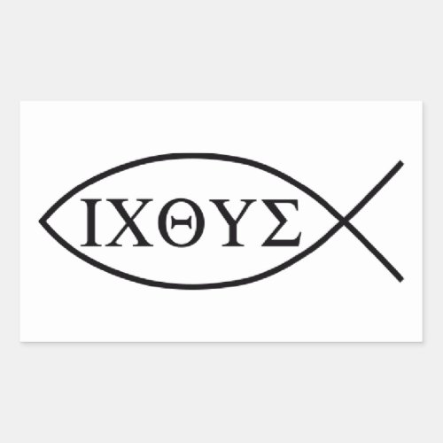 Christian fish symbol ICHTHYS or ICHTHUS Rectangular Sticker