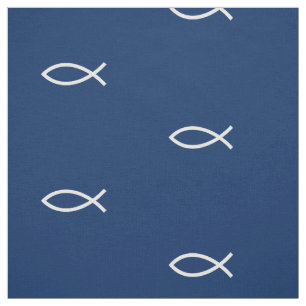 Christian Fish Symbol Ichthys Pattern Custom Image Fabric