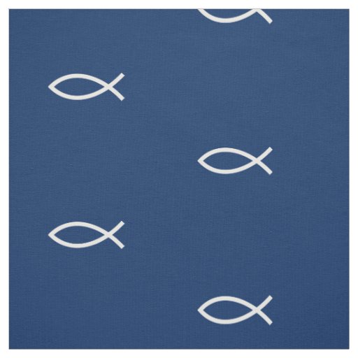 Christian Fish Symbol Ichthys Pattern Custom Image Fabric