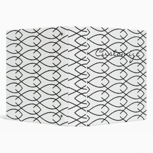 Christian Fish Symbol Ichthys Thunder_Cove 3 Ring Binder