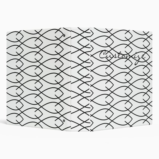 Christian Fish Symbol Ichthys Thunder_Cove 3 Ring Binder (Background)