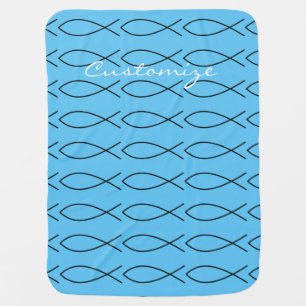 Christian Fish Symbol Ichthys Thunder_Cove Baby Blanket