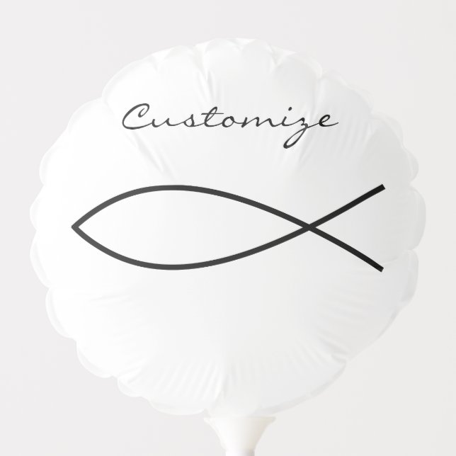 Christian Fish Symbol Ichthys Thunder_Cove Balloon (Front)