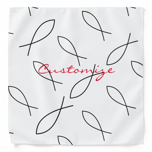 Christian Fish Symbol Ichthys Thunder_Cove Bandana (Front)