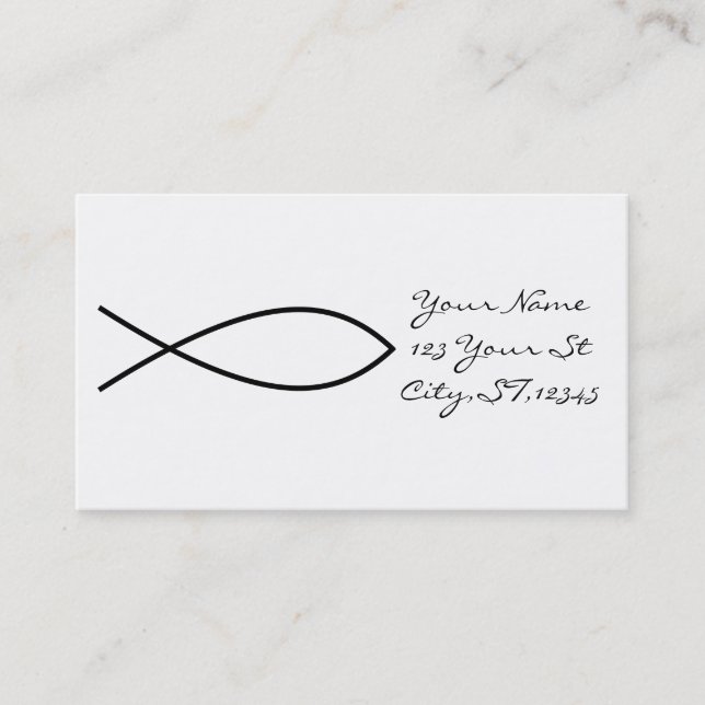 Christian Fish Symbol Ichthys Thunder_Cove Business Card (Front)