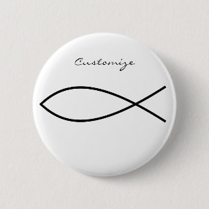 Christian Fish Symbol Ichthys Thunder_Cove Button