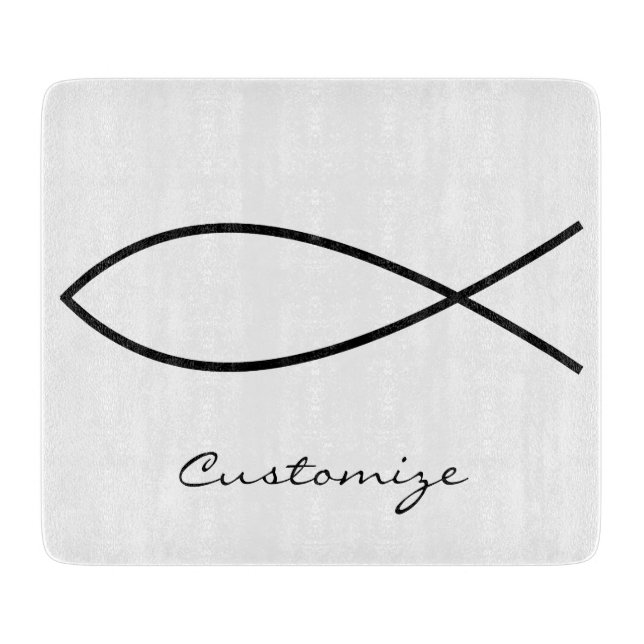 Christian Fish Symbol Ichthys Thunder_Cove Cutting Board (Front)