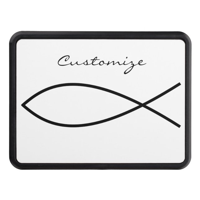 Christian Fish Symbol Ichthys Thunder_Cove Hitch Cover (Front)