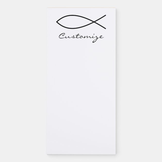 Christian Fish Symbol Ichthys Thunder_Cove Magnetic Notepad (Front)