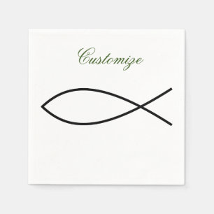 Christian Fish Symbol Ichthys Thunder_Cove Napkins