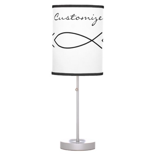 Christian Fish Symbol Ichthys Thunder_Cove Table Lamp