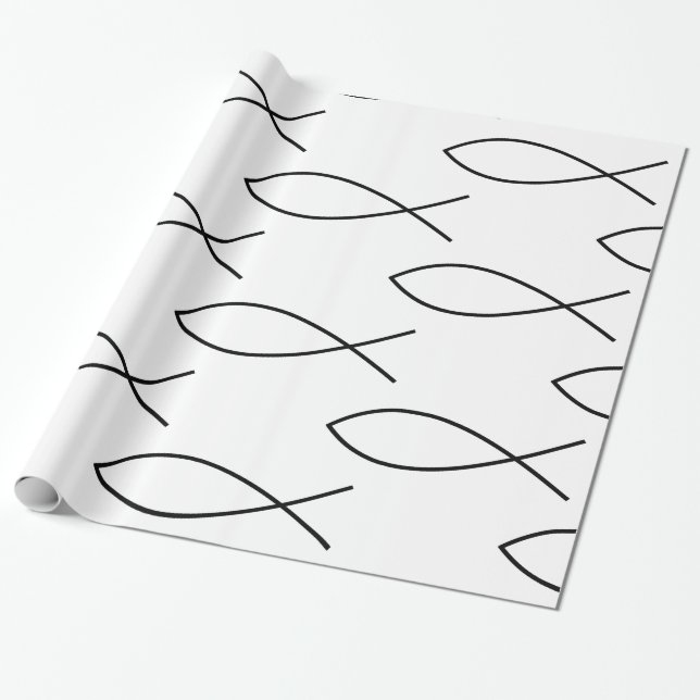 Christian Fish Symbol Ichthys Thunder_Cove Wrapping Paper (Unrolled)