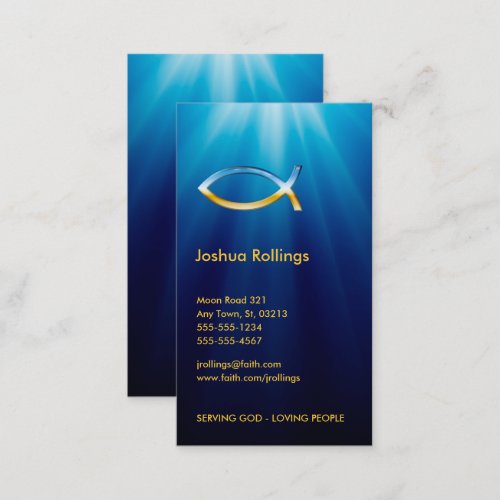 Christian Fish Symbol  Inspirational Business Card