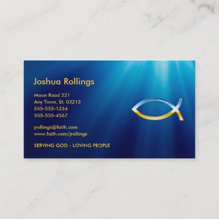 Christian Fish Symbol | Inspirational Business Card