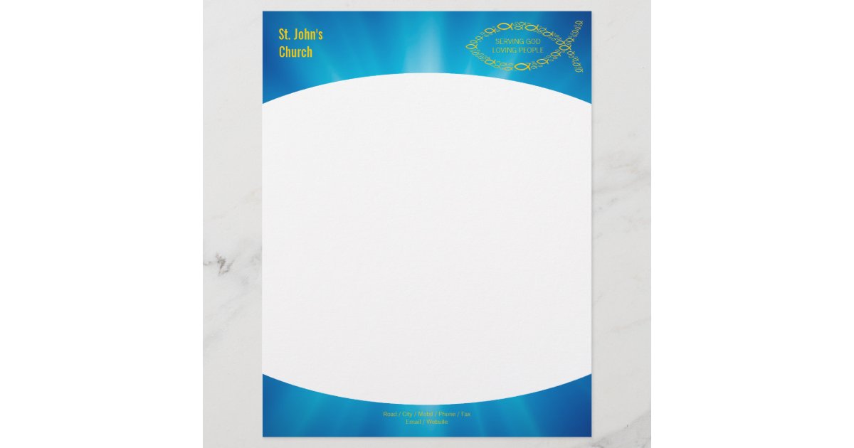 Christian Fish Symbol Letterhead | Zazzle.com