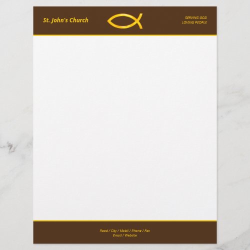 Christian Fish Symbol Letterhead