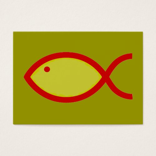 Christian Fish Symbol - LOUD! Gold and Red Business Cards
