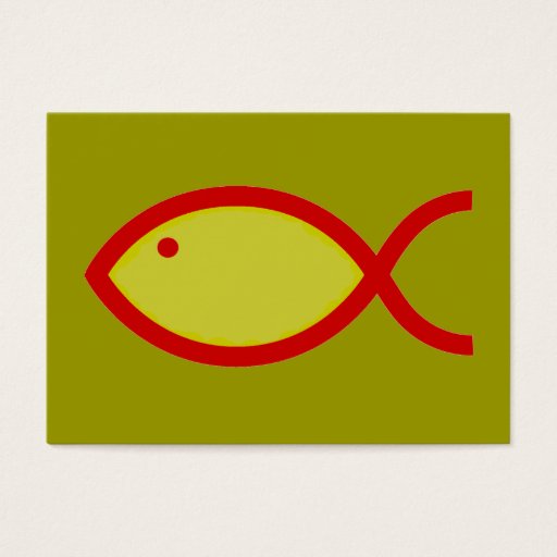 Customizable Christian Fish Symbol - LOUD! Gold and Red Business Cards