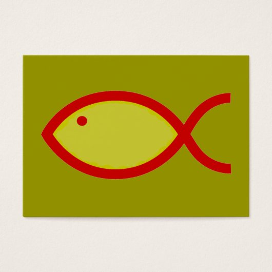 Christian Fish Symbol - LOUD! Gold and Red (Front)
