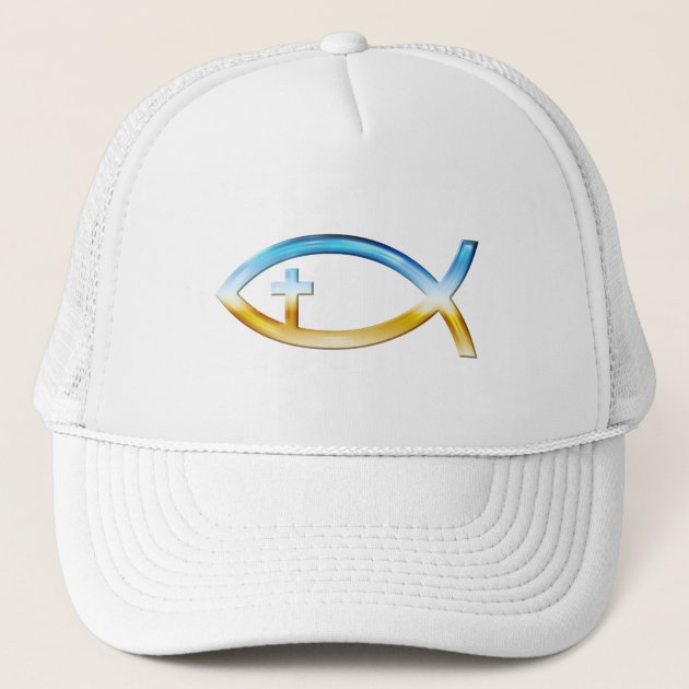 Christian Fish Symbol with Crucifix 