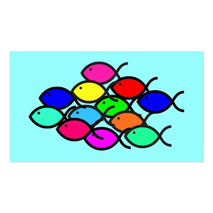 Christian Fish Symbols   Rainbow School   Business Card Template