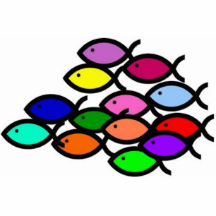 Christian Fish Symbols - Rainbow School - Statuette