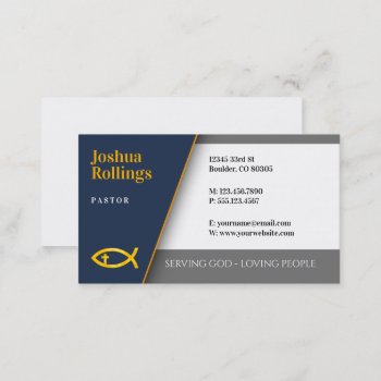 Christian Fish With Cross | Inspirational Business Card by Christian_Designs at Zazzle