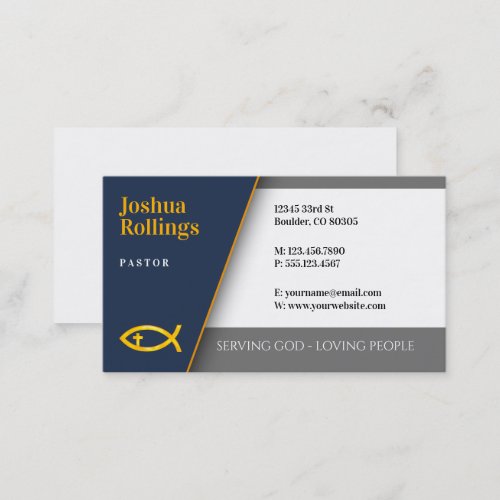 Christian Fish with Cross  Inspirational Business Card